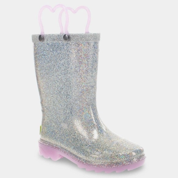 Western Chief Other - Western Chief Toddler Girls' Abby Glitter Rain Boots With Lights 9T Waterproof